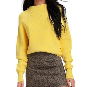 Free People Yellow Too Good Sweater